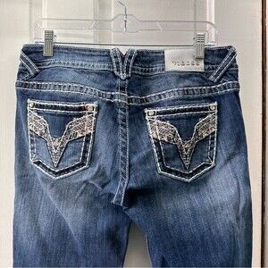 Vigoss the Chelsea capri thick stitch embroidered denim jean capris women's 7 8